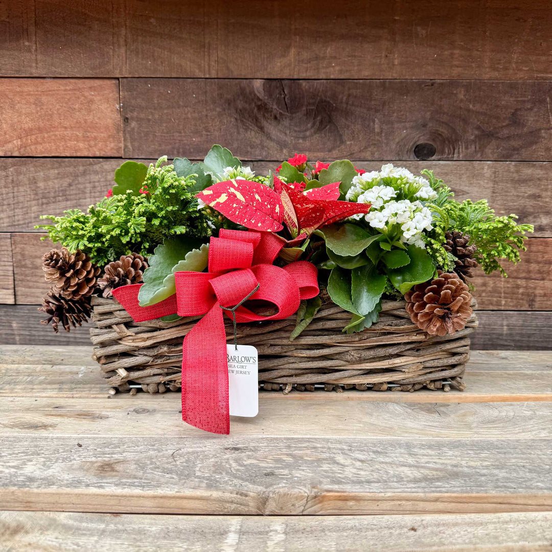 Holiday Blooming Long Basket